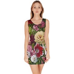 Parrot Painting Flower Art Bodycon Dress