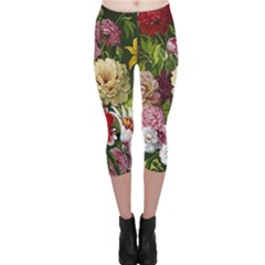 Parrot Painting Flower Art Capri Leggings 