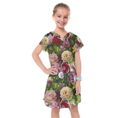 Parrot Painting Flower Art Kids  Drop Waist Dress