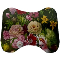 Parrot Painting Flower Art Head Support Cushion by Cemarart