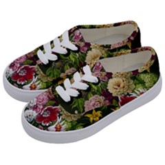 Parrot Painting Flower Art Kids  Classic Low Top Sneakers by Cemarart