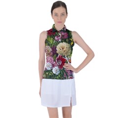 Parrot Painting Flower Art Women s Sleeveless Polo T-shirt