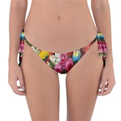 Flower And Parrot Art Flower Painting Reversible Bikini Bottoms