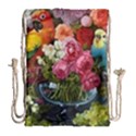 Flower And Parrot Art Flower Painting Drawstring Bag (Large) View1