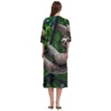 Sloth In Jungle Art Animal Fantasy Women s Cotton 3/4 Sleeve Night Gown View4