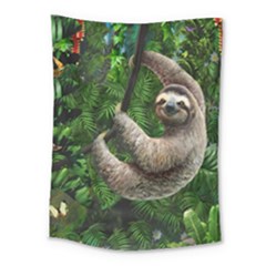 Sloth In Jungle Art Animal Fantasy Medium Tapestry by Cemarart