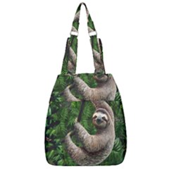 Sloth In Jungle Art Animal Fantasy Center Zip Backpack by Cemarart