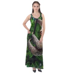 Sloth In Jungle Art Animal Fantasy Sleeveless Velour Maxi Dress by Cemarart