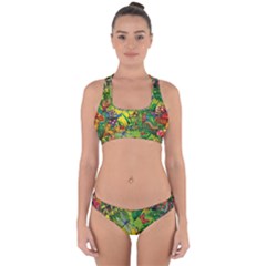 The Chameleon Colorful Mushroom Jungle Flower Insect Summer Dragonfly Cross Back Hipster Bikini Set by Cemarart