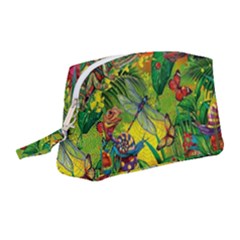 The Chameleon Colorful Mushroom Jungle Flower Insect Summer Dragonfly Wristlet Pouch Bag (medium)