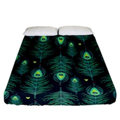 Peacock Pattern Fitted Sheet (Queen Size)