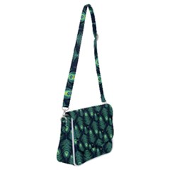 Peacock Pattern Shoulder Bag with Back Zipper