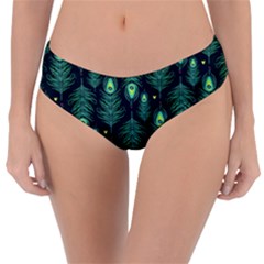 Peacock Pattern Reversible Classic Bikini Bottoms