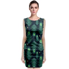 Peacock Pattern Classic Sleeveless Midi Dress