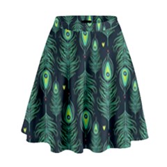 Peacock Pattern High Waist Skirt