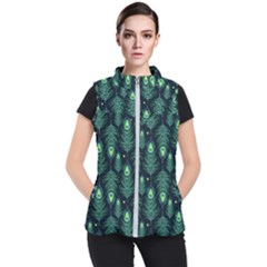 Peacock Pattern Women s Puffer Vest