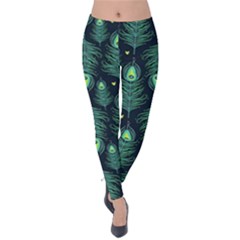 Peacock Pattern Velvet Leggings