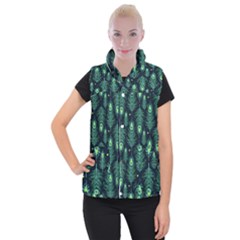 Peacock Pattern Women s Button Up Vest