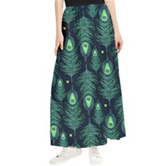 Peacock Pattern Maxi Chiffon Skirt