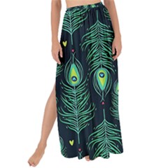 Peacock Pattern Maxi Chiffon Tie-Up Sarong