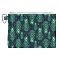 Peacock Pattern Canvas Cosmetic Bag (XL)