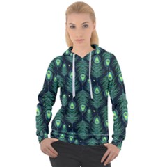 Peacock Pattern Women s Overhead Hoodie