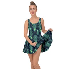 Peacock Pattern Inside Out Casual Dress