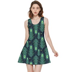 Peacock Pattern Inside Out Reversible Sleeveless Dress