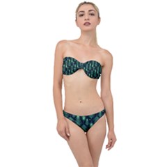 Peacock Pattern Classic Bandeau Bikini Set