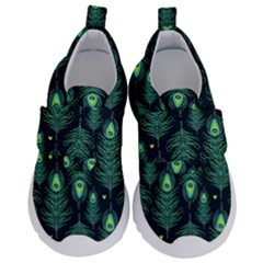 Peacock Pattern Kids  Velcro No Lace Shoes