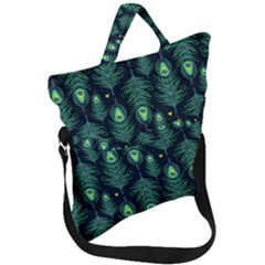 Peacock Pattern Fold Over Handle Tote Bag