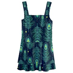 Peacock Pattern Kids  Layered Skirt Swimsuit