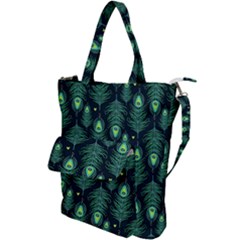 Peacock Pattern Shoulder Tote Bag