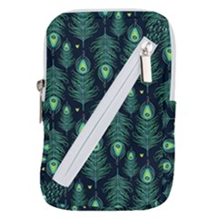 Peacock Pattern Belt Pouch Bag (small) by Cemarart