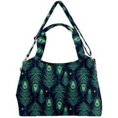 Peacock Pattern Double Compartment Shoulder Bag