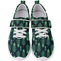 Peacock Pattern Men s Velcro Strap Shoes