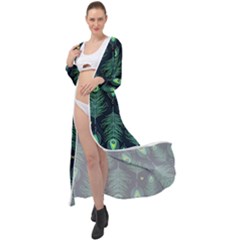 Peacock Pattern Maxi Chiffon Beach Wrap