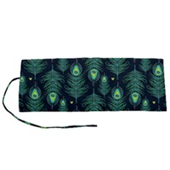 Peacock Pattern Roll Up Canvas Pencil Holder (S)