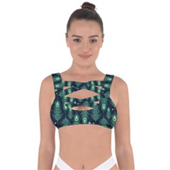 Peacock Pattern Bandaged Up Bikini Top