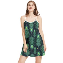 Peacock Pattern Summer Frill Dress