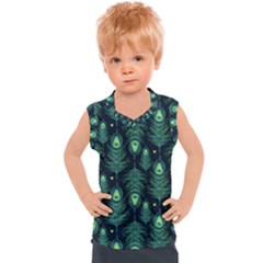 Peacock Pattern Kids  Sport Tank Top