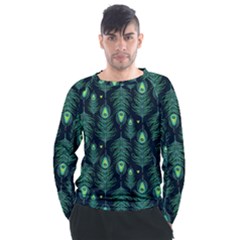 Peacock Pattern Men s Long Sleeve Raglan T-Shirt