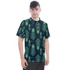 Peacock Pattern Men s Polo T-Shirt