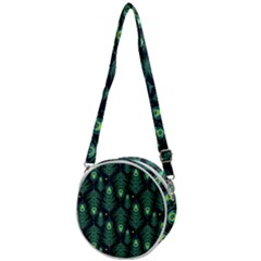 Peacock Pattern Crossbody Circle Bag