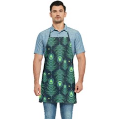 Peacock Pattern Kitchen Apron