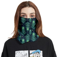 Peacock Pattern Face Covering Bandana (Two Sides)