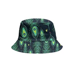 Peacock Pattern Inside Out Bucket Hat (Kids)