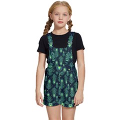 Peacock Pattern Kids  Short Overalls