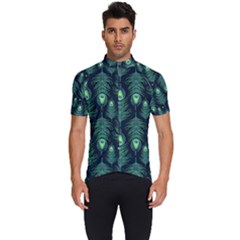 Peacock Pattern Men s Short Sleeve Cycling Jersey