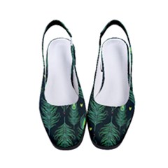 Peacock Pattern Women s Classic Slingback Heels